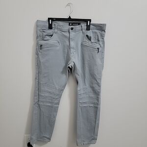 Akademiks Jeans Men 38x30 Grey  Stretch Slim Pants Hip Hop Vtg